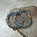 Blueish brown glass beaded bracelet set