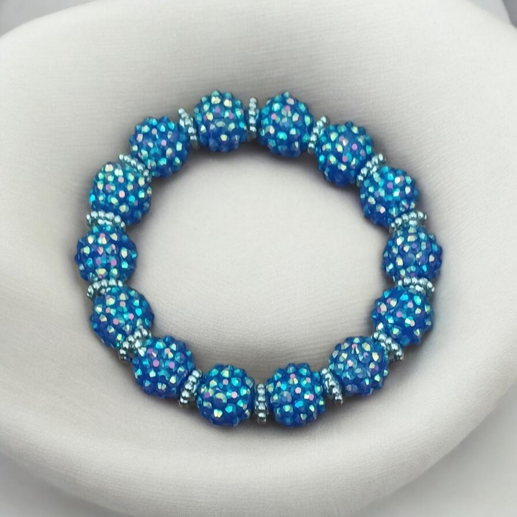 Blue sparkle beaded bracelet