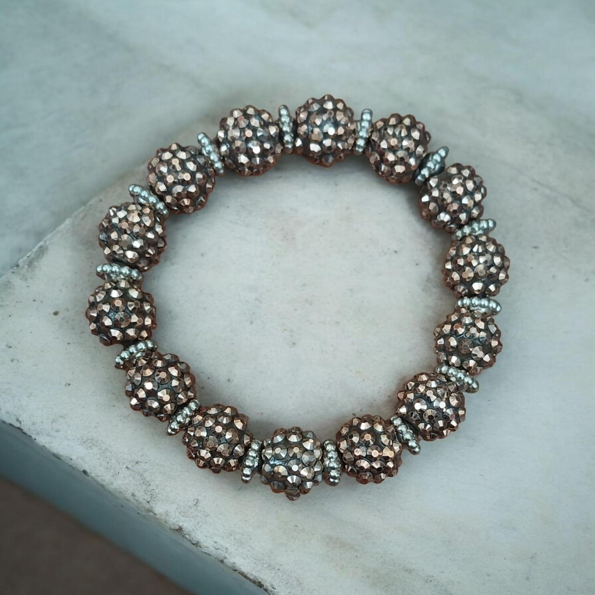 Brown sparkle beaded bracelet