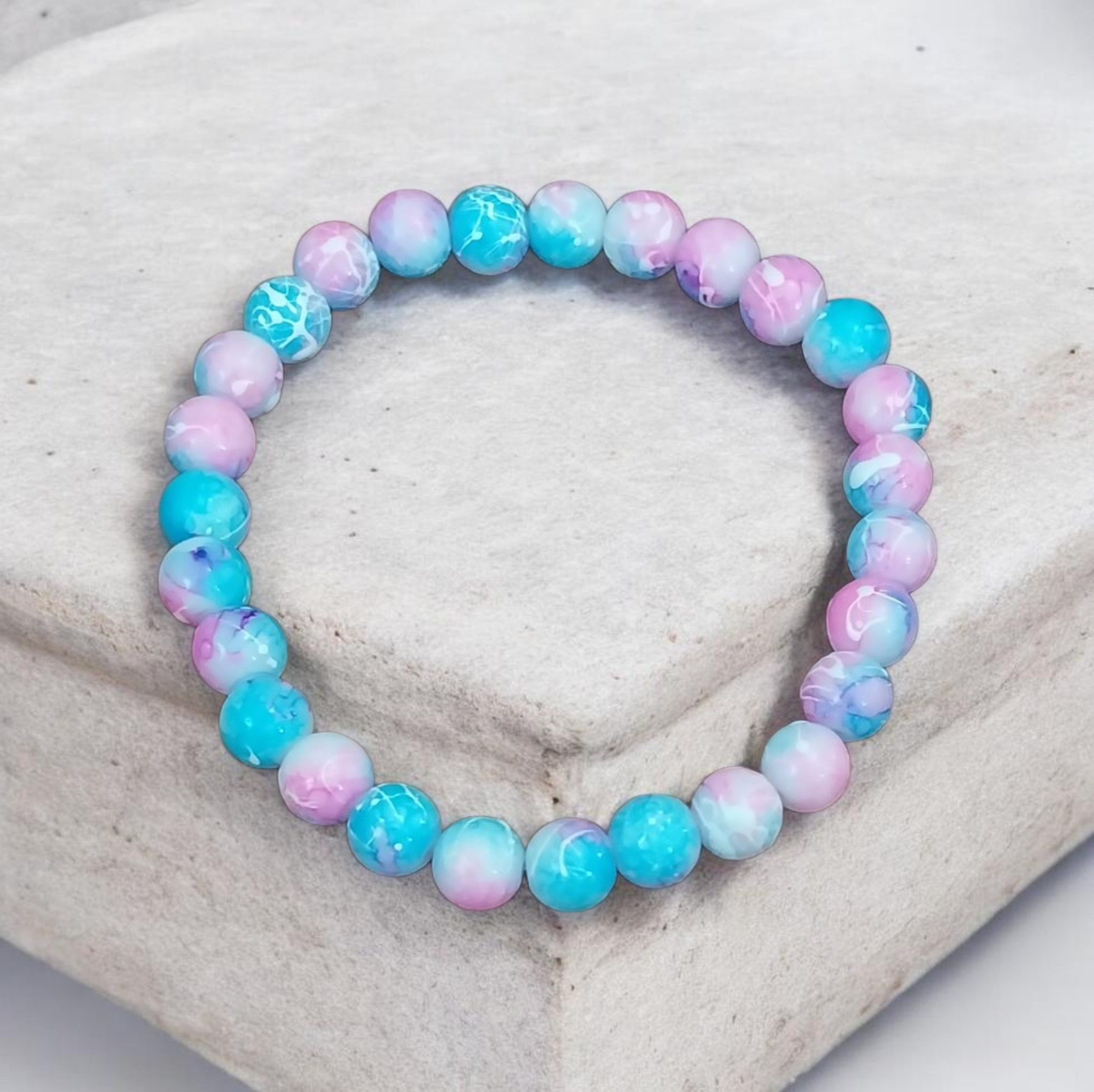 Cotton candy beaded bracelet